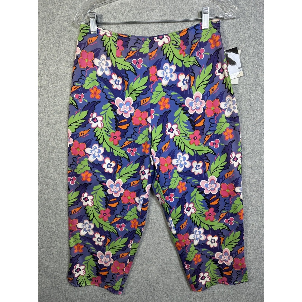 NOS Vintage Valerie Stevens Size 6 Pants Floral Colorful‎ Capri Y2K Tropical